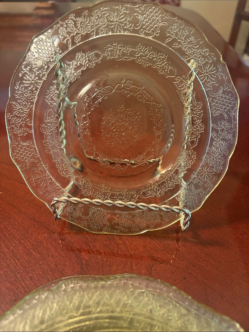 Federal Patrician  Depression etched Amber Salad‎ Plates 6”- Set of 6